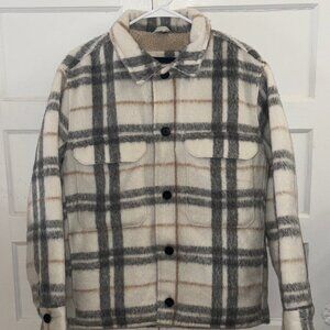 Abercrombie & Fitch Relaxed Sherpa Lined Shirt Jacket